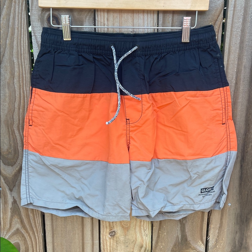 Globe Men's Tri-Tone Board Shorts - Black, Orange, Gray